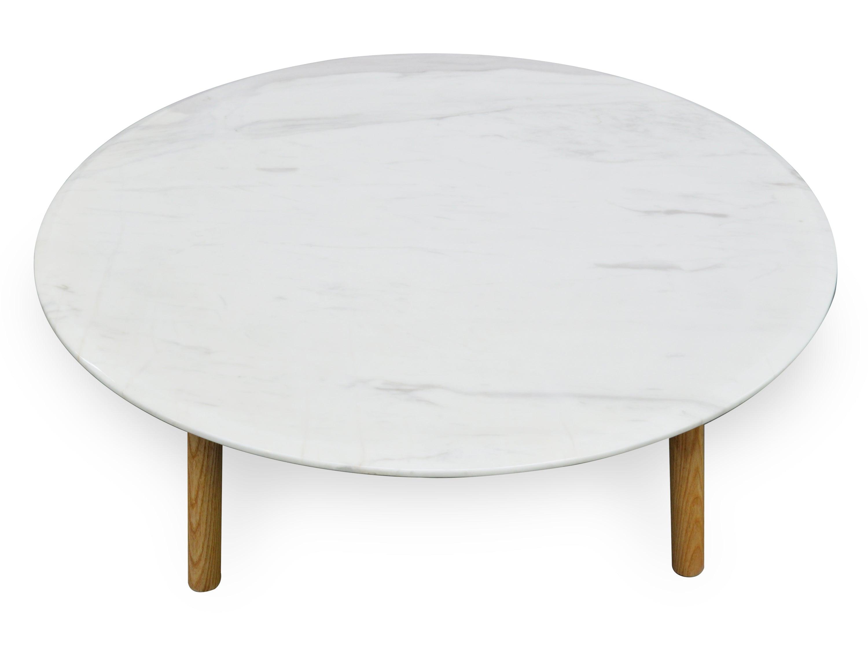 CCF1037 100cm Marble Round Coffee Table - Natural - Furniture Castle
