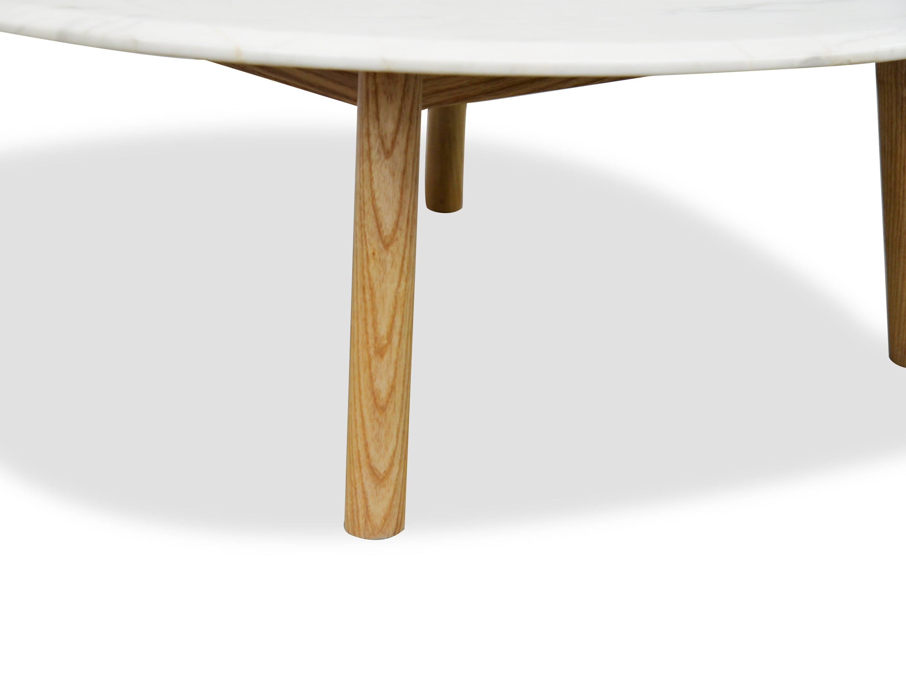 CCF1037 100cm Marble Round Coffee Table - Natural - Furniture Castle