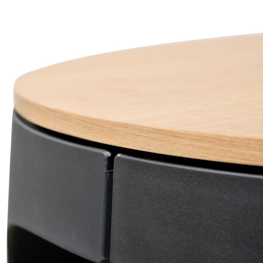 CCF2224-SD 82cm Round Coffee Table - Natural - Black - Furniture Castle