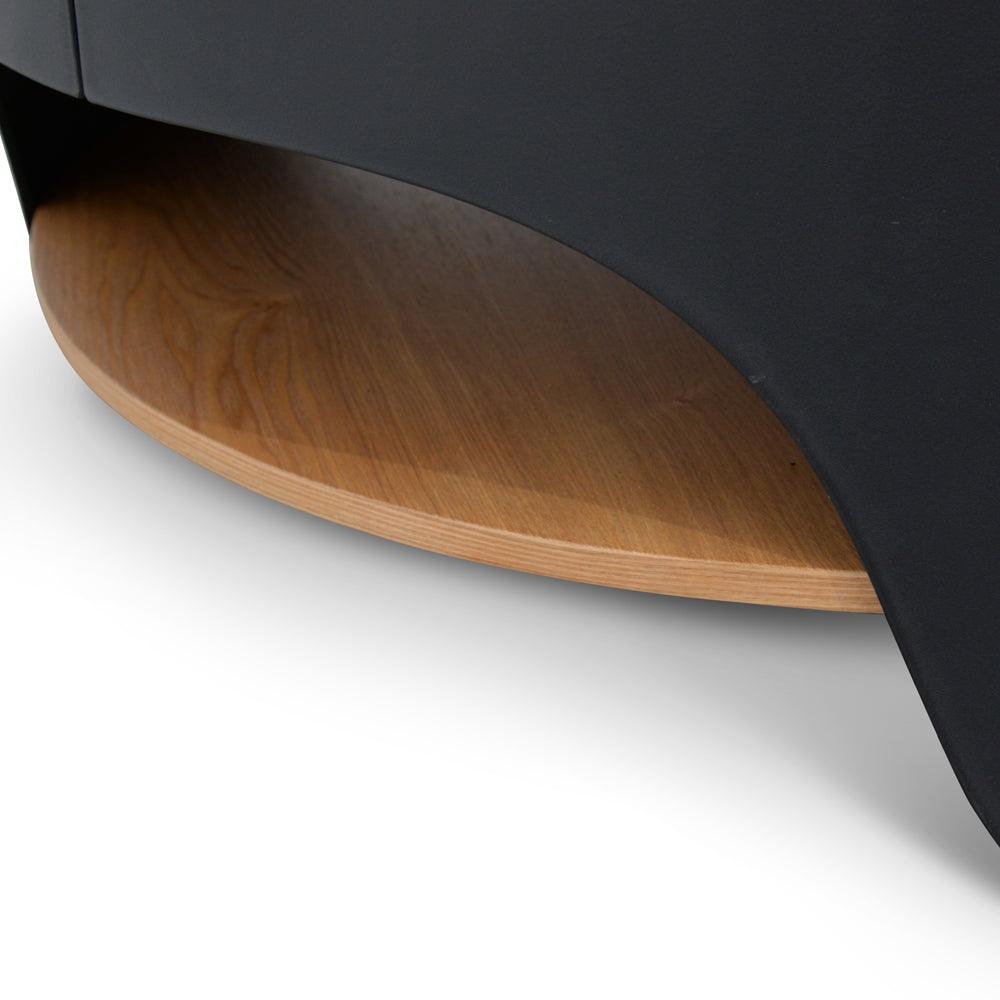 CCF2224-SD 82cm Round Coffee Table - Natural - Black - Furniture Castle