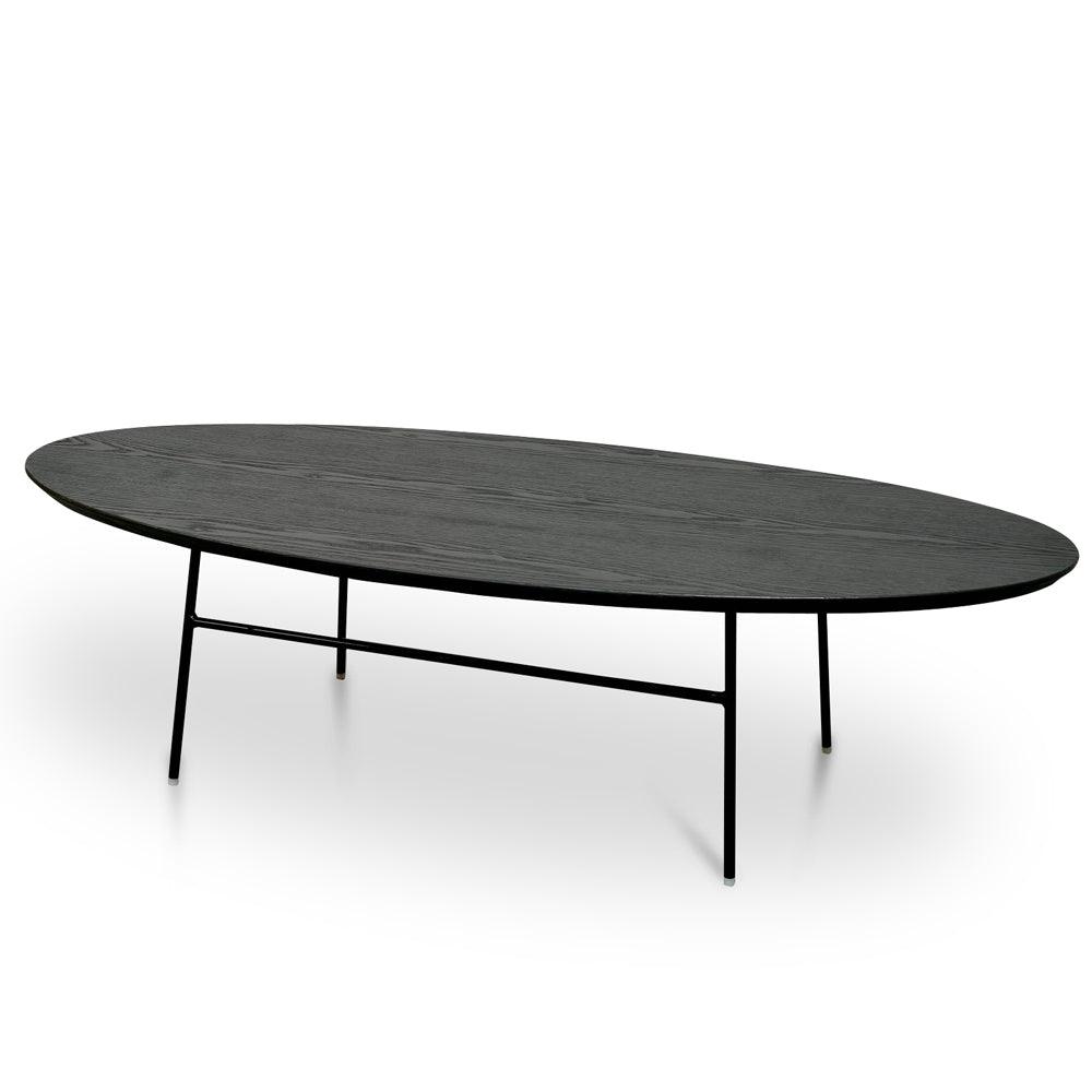 CCF2481-SD 117.5cm Coffee Table - Black Ash Veneer - Black Legs - Furniture Castle