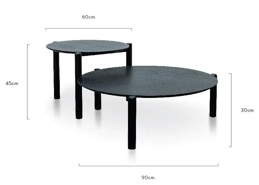 CCF2816-KD-CF2817-KD - Nest of Coffee tables - Black - Furniture Castle