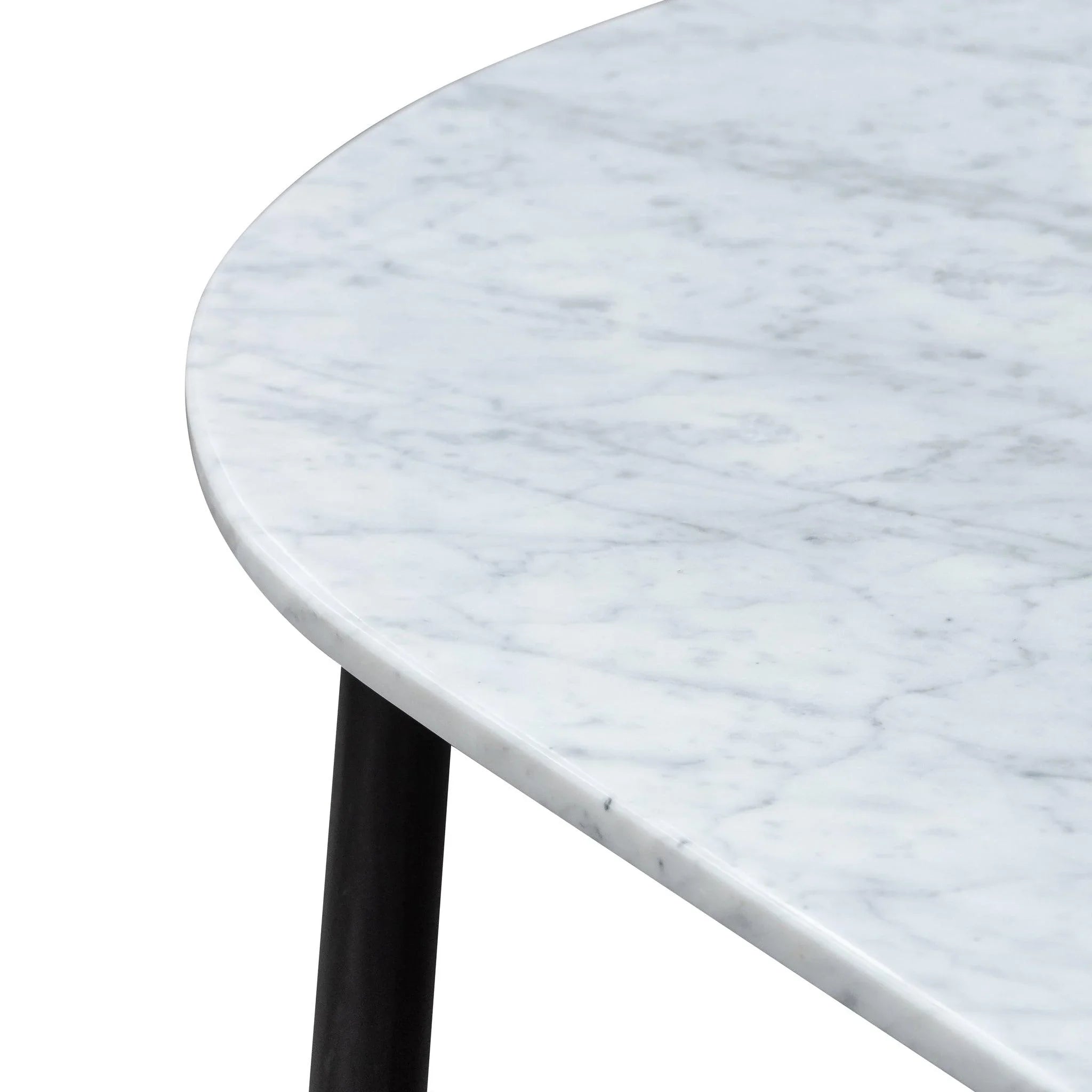 CCF6160-SD 110cm Marble Coffee Table - Black Base - Furniture Castle