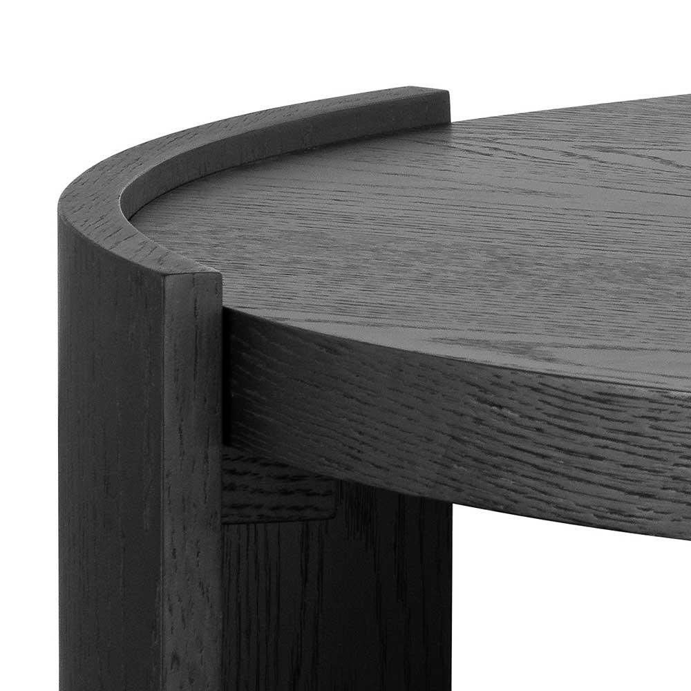CCF6416-CN 100cm Wooden Round Coffee Table - Black - Furniture Castle