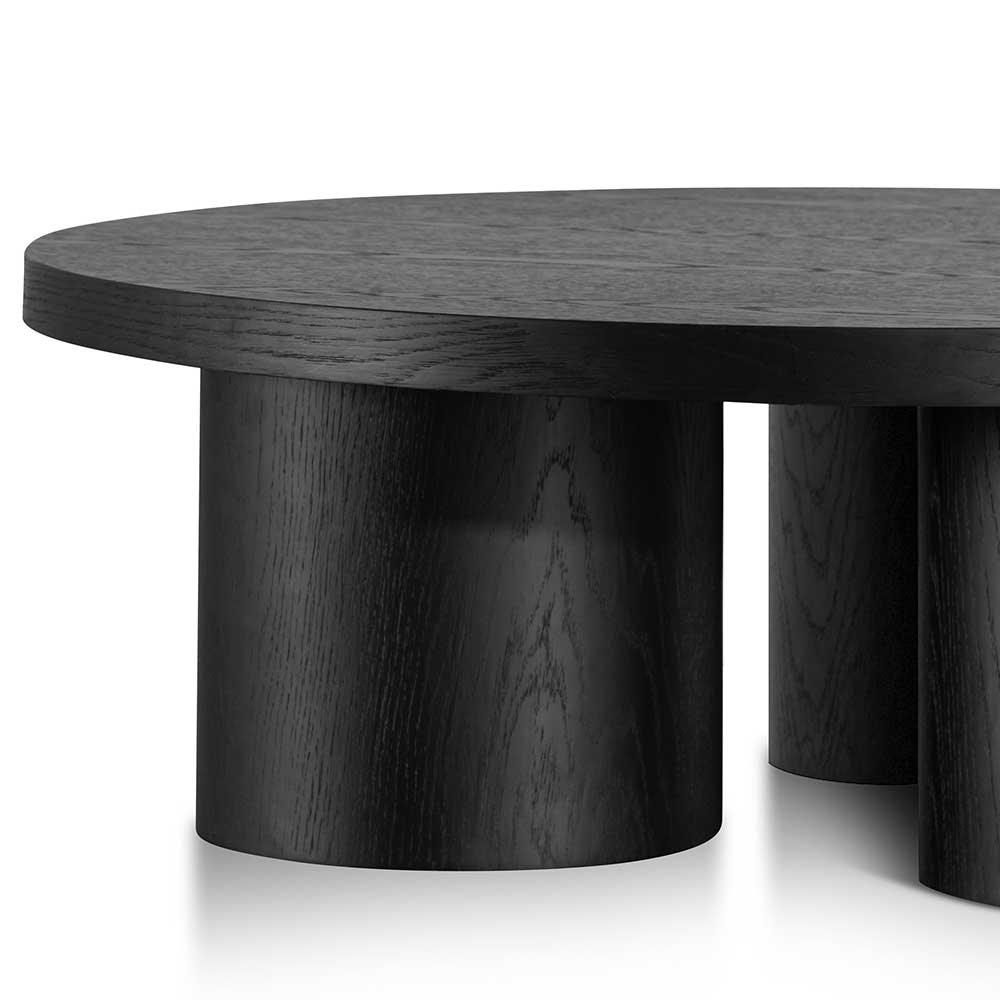 CCF6417-CN 100cm Wooden Round Coffee Table - Black - Furniture Castle