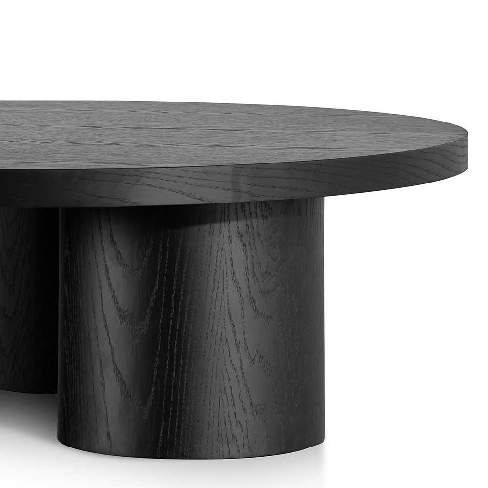 CCF6417-CN 100cm Wooden Round Coffee Table - Black - Furniture Castle