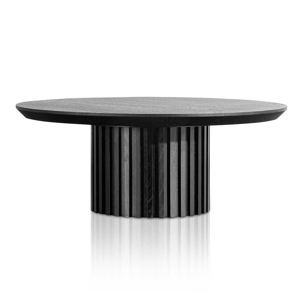 CCF6419-CN 90cm Wooden Round Coffee Table - Black - Furniture Castle