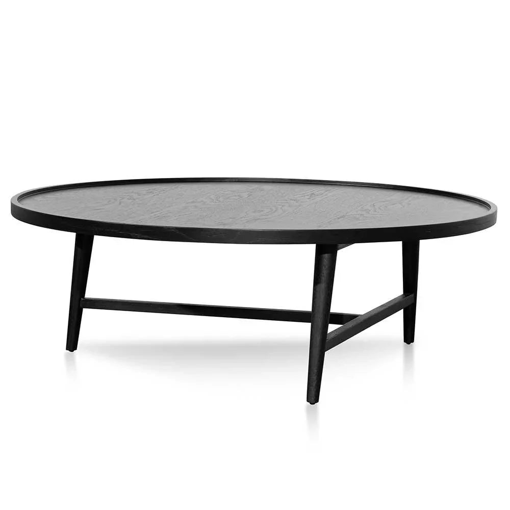 CCF6421-CN 1.1m Wooden Round Coffee Table - Black - Furniture Castle