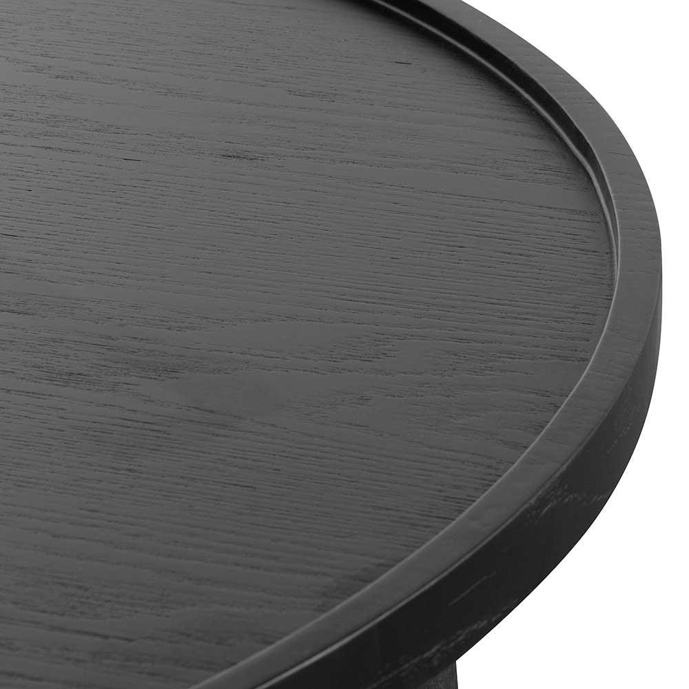 CCF6421-CN 1.1m Wooden Round Coffee Table - Black - Furniture Castle