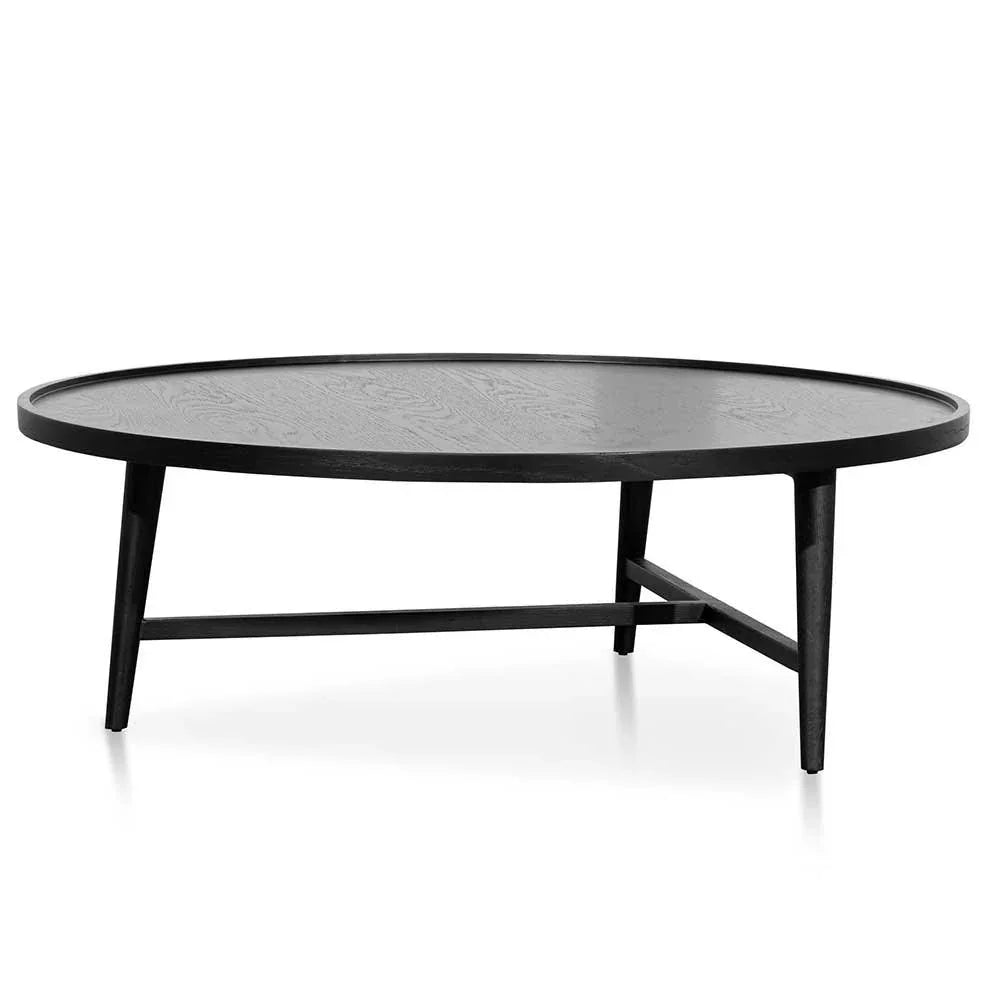 CCF6421-CN 1.1m Wooden Round Coffee Table - Black - Furniture Castle
