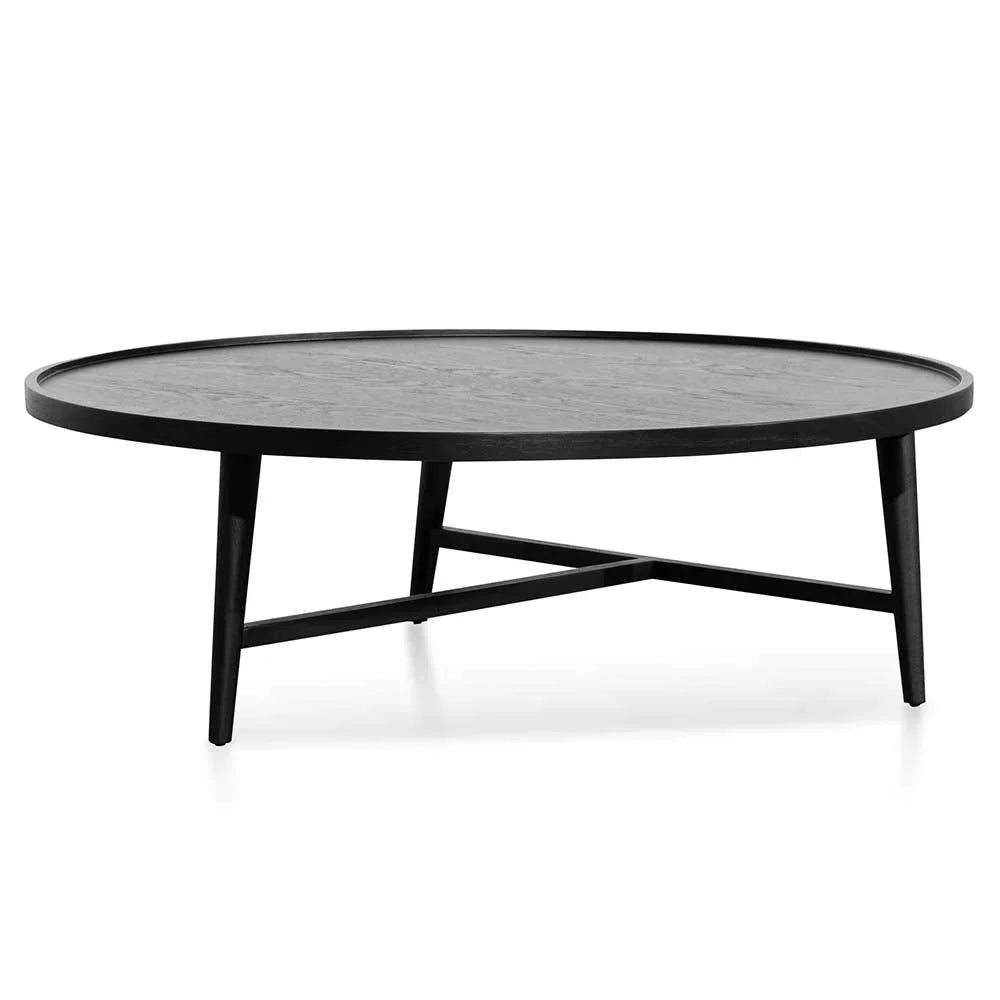 CCF6421-CN 1.1m Wooden Round Coffee Table - Black - Furniture Castle