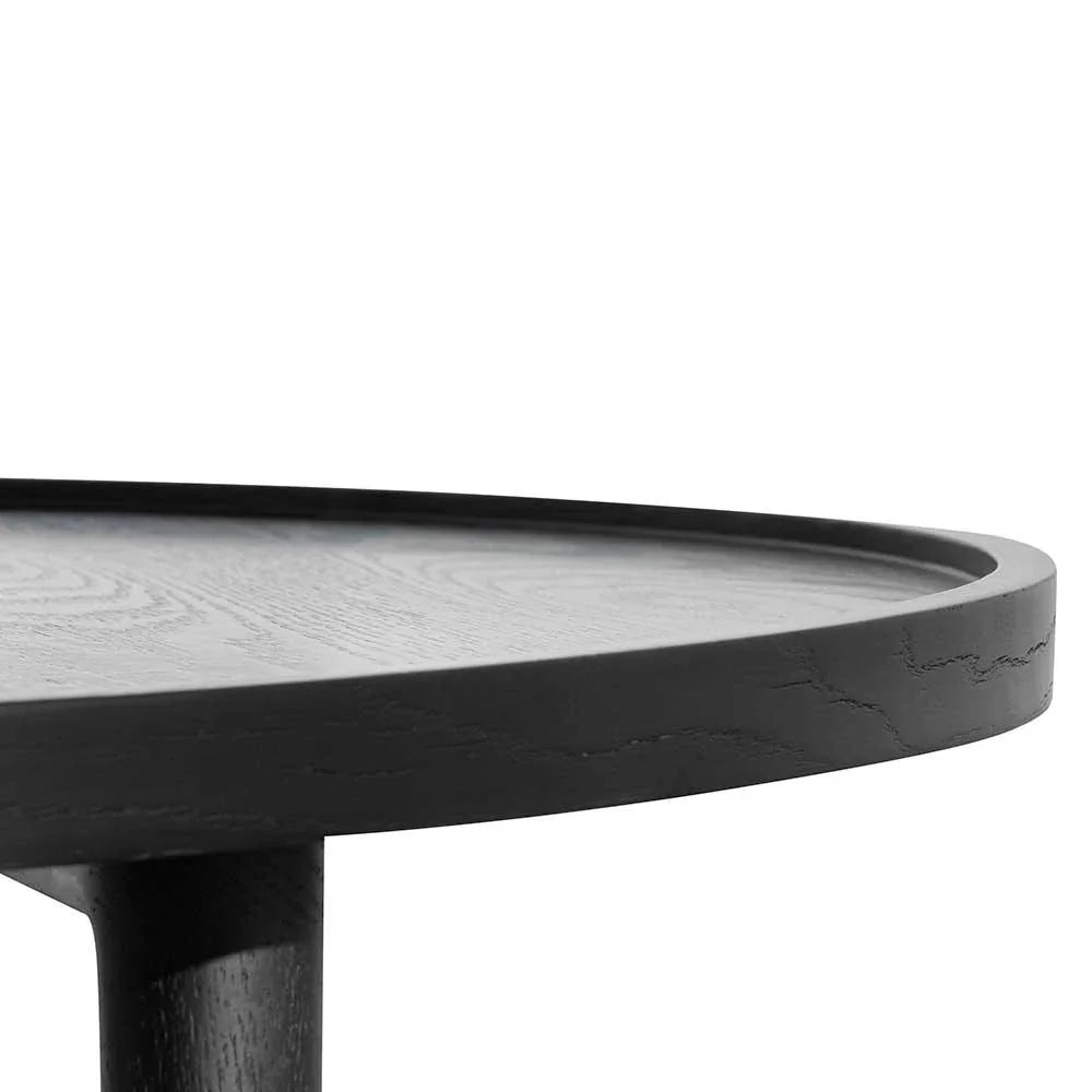 CCF6421-CN 1.1m Wooden Round Coffee Table - Black - Furniture Castle