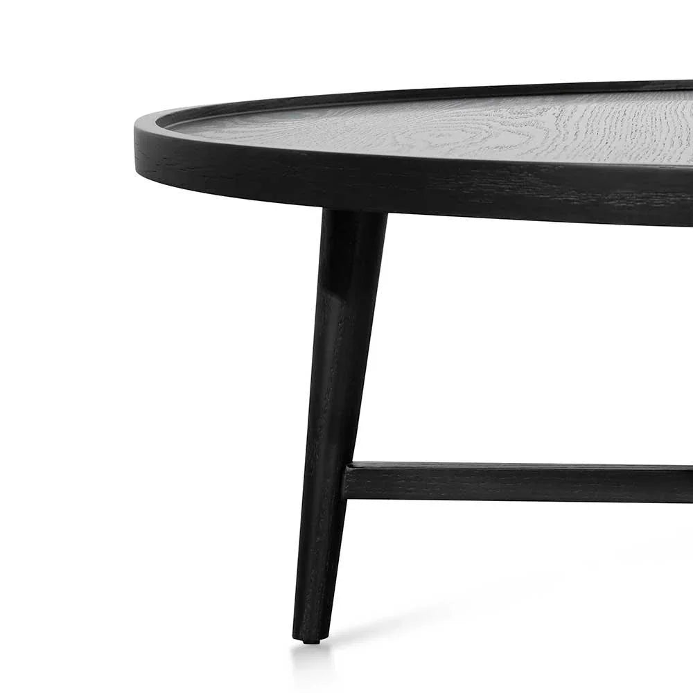 CCF6421-CN 1.1m Wooden Round Coffee Table - Black - Furniture Castle