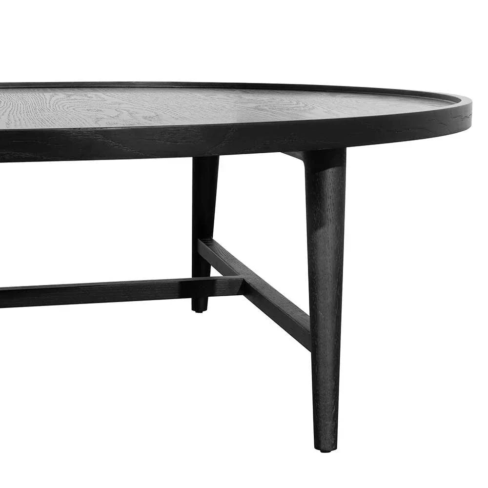 CCF6421-CN 1.1m Wooden Round Coffee Table - Black - Furniture Castle