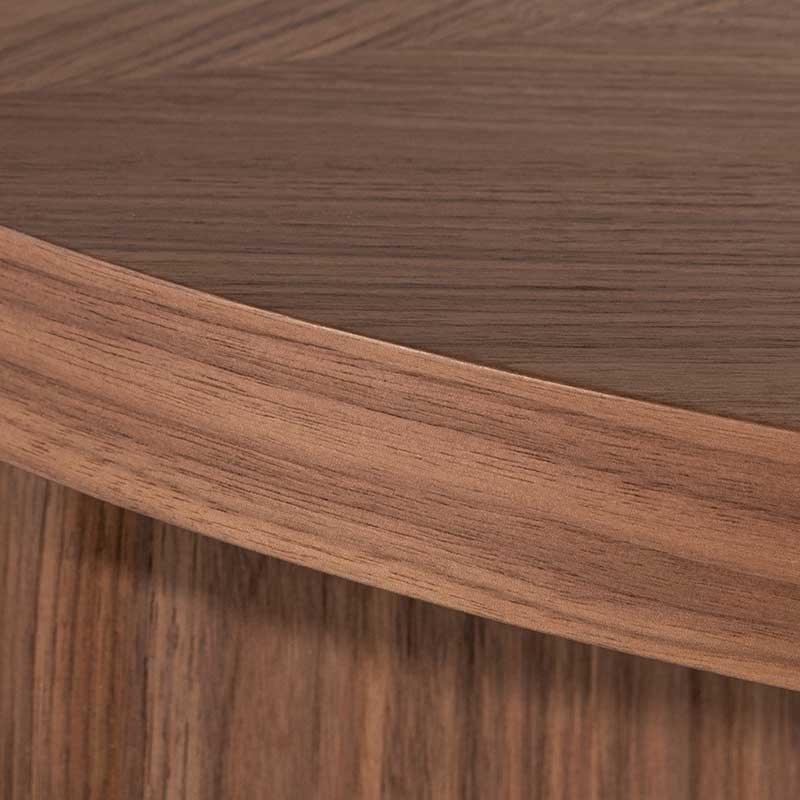 CCF6426-CN 100cm Wooden Round Coffee Table - Walnut - Furniture Castle