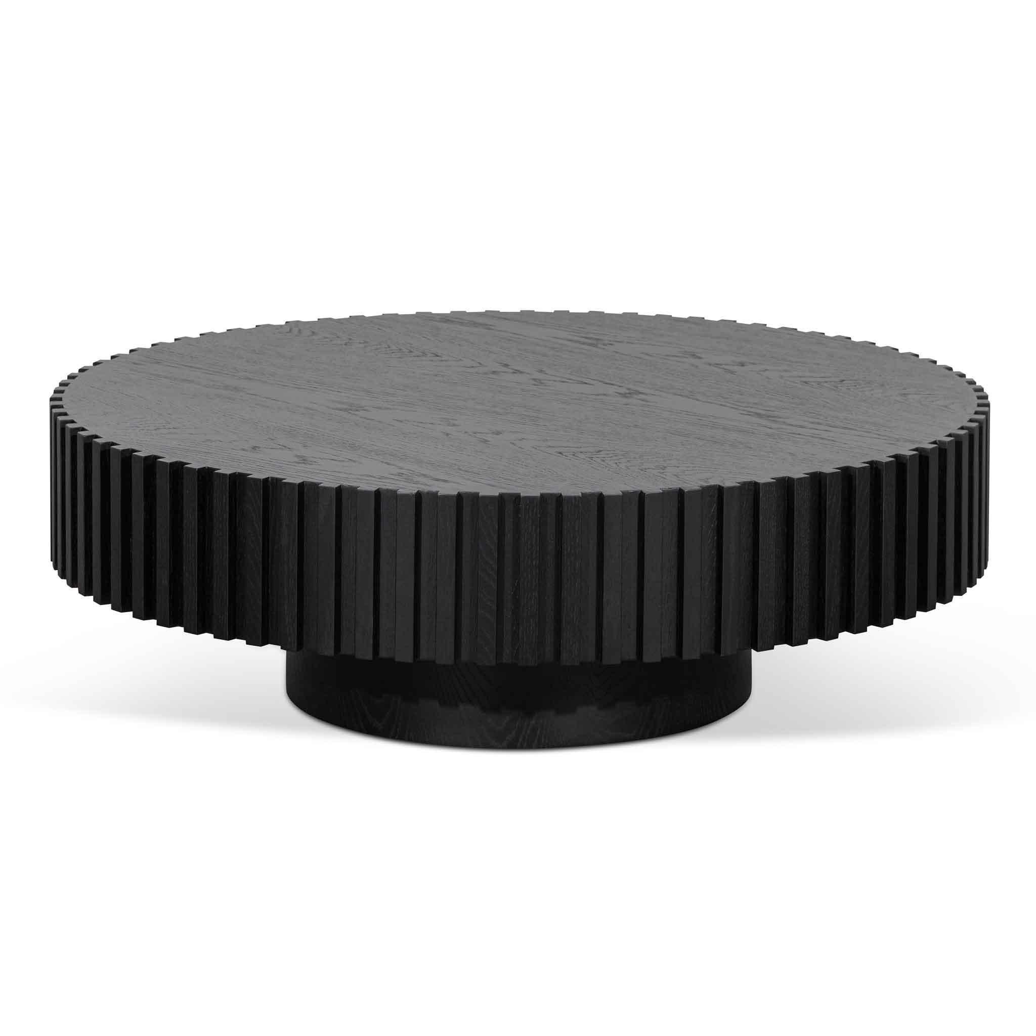 CCF6453-CN Oak Round Coffee Table - Black - Furniture Castle