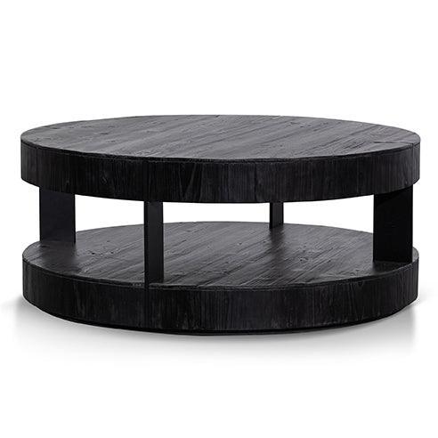 CCF6482-NI 100cm Round Coffee Table - Full Black - Furniture Castle