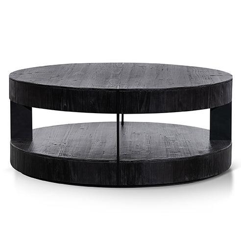 CCF6482-NI 100cm Round Coffee Table - Full Black - Furniture Castle
