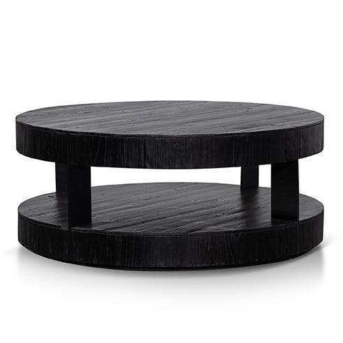 CCF6482-NI 100cm Round Coffee Table - Full Black - Furniture Castle