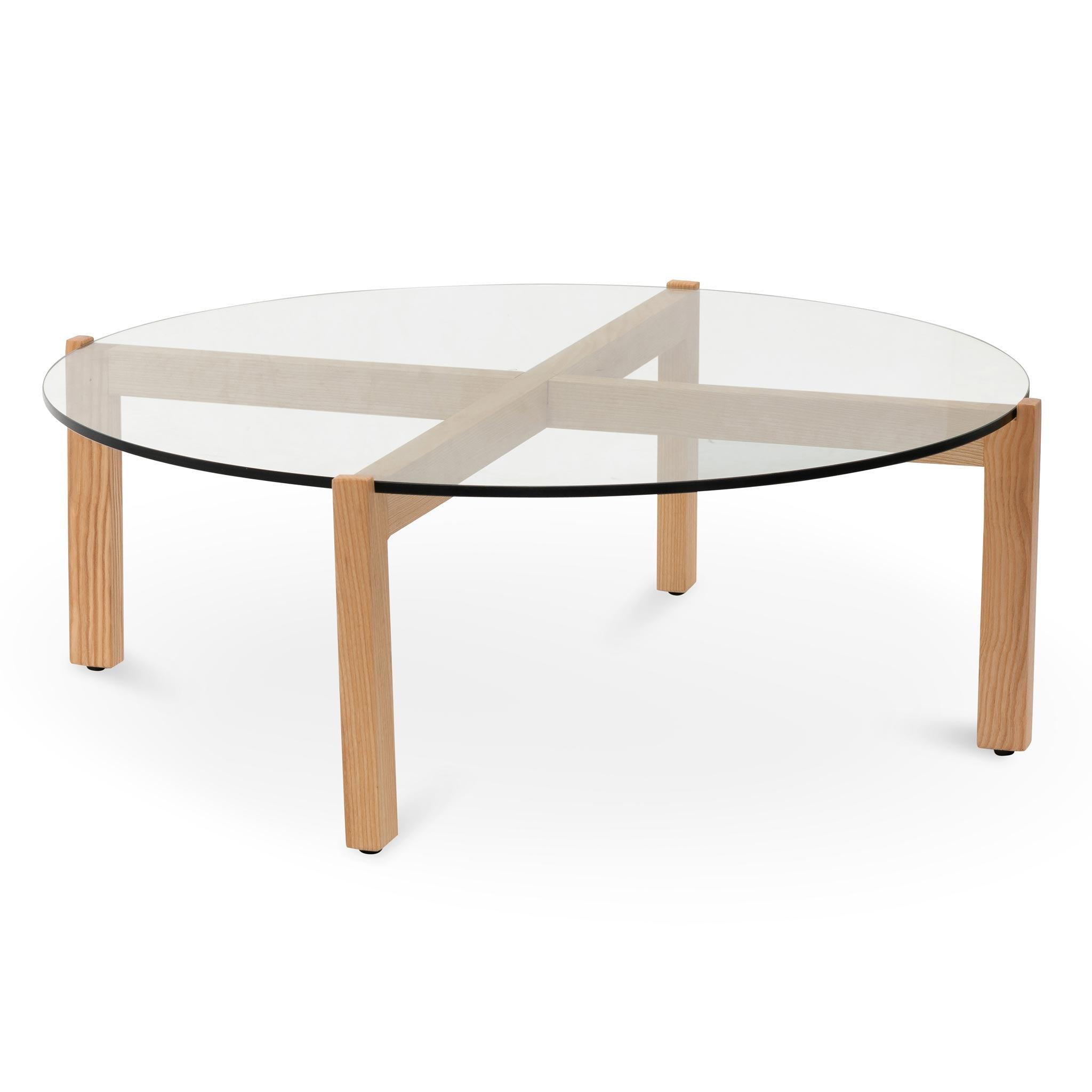 CCF6730-DW 103cm Round Glass Top Coffee Table - Furniture Castle