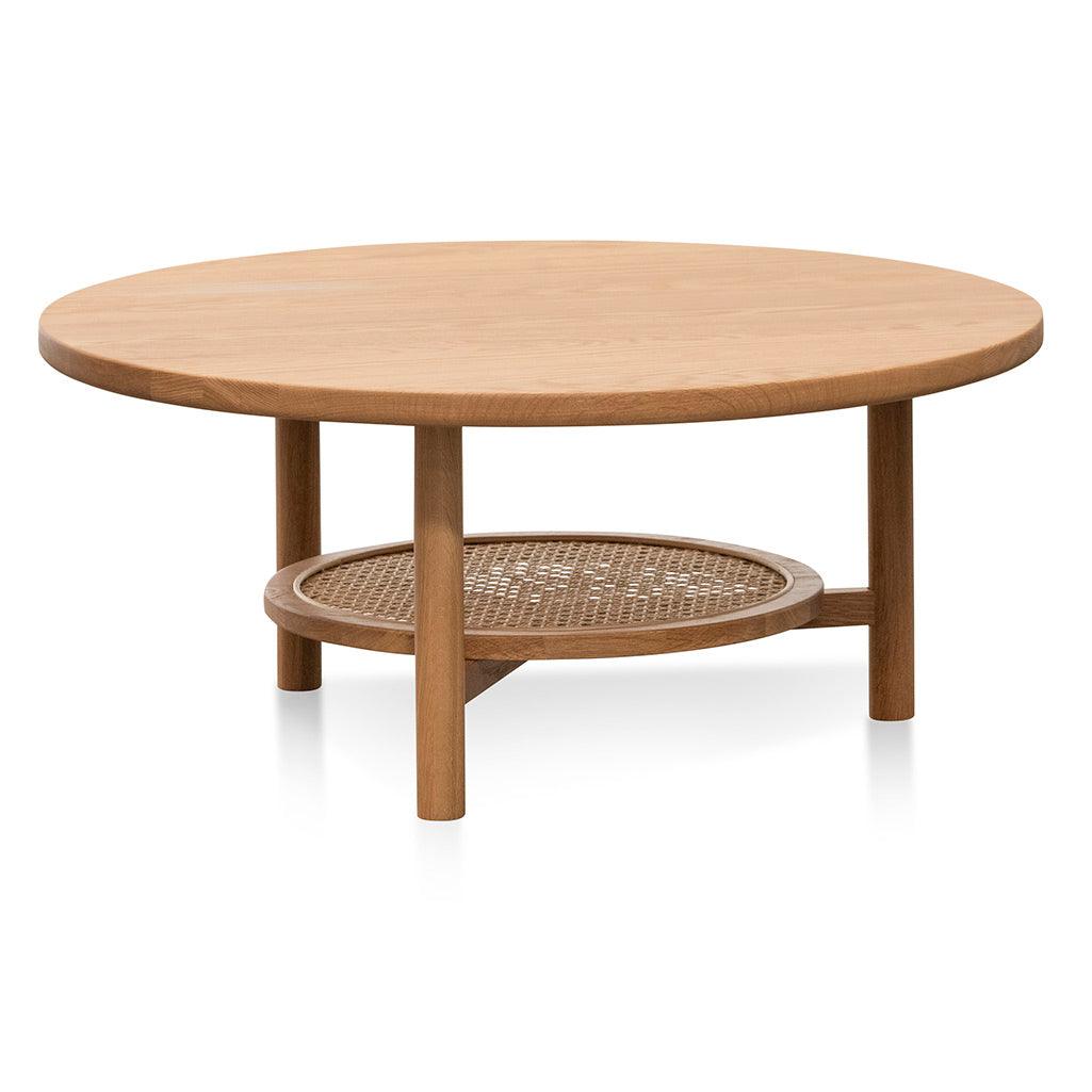 CCF6947-OW Solid Oak Round Coffee Table - Natural - Furniture Castle