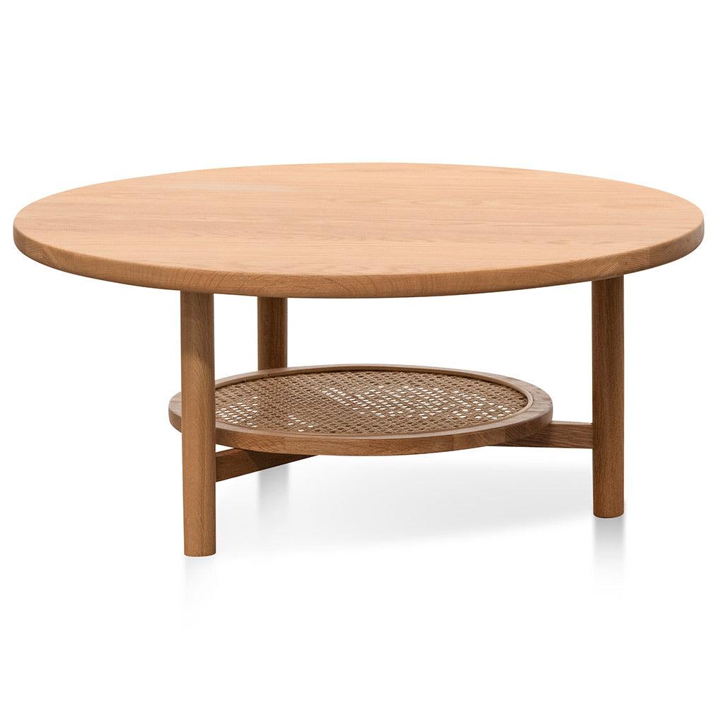 CCF6947-OW Solid Oak Round Coffee Table - Natural - Furniture Castle