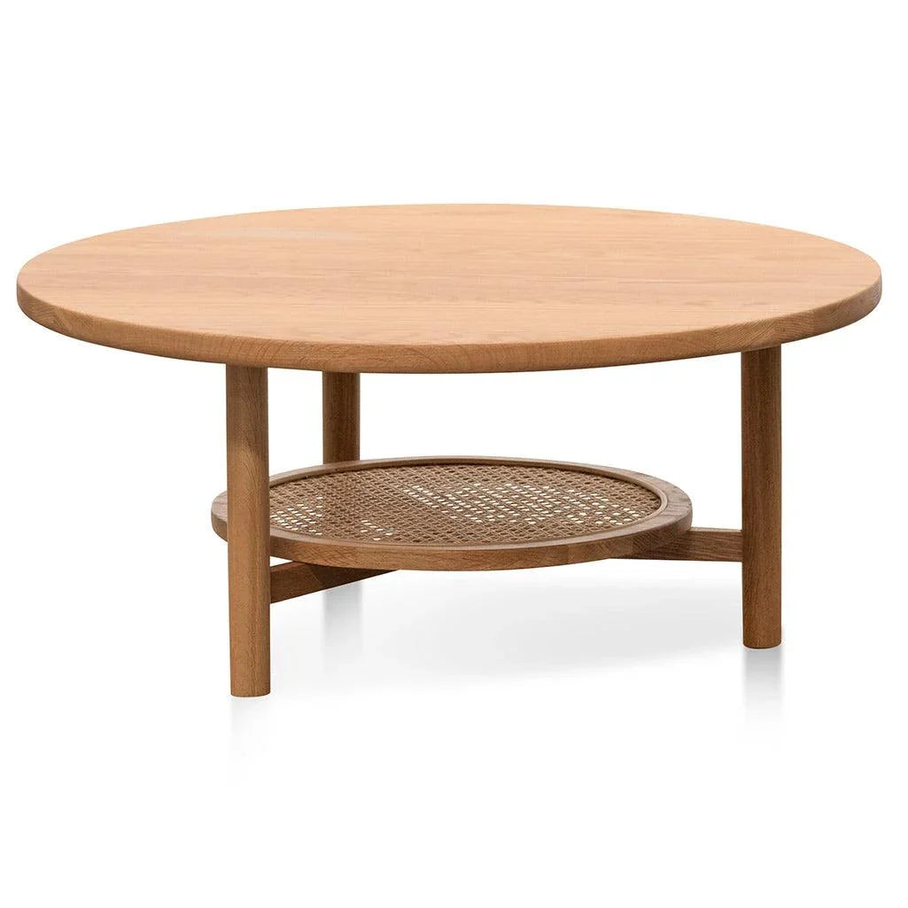 CCF6947-OW Solid Oak Round Coffee Table - Natural - Furniture Castle