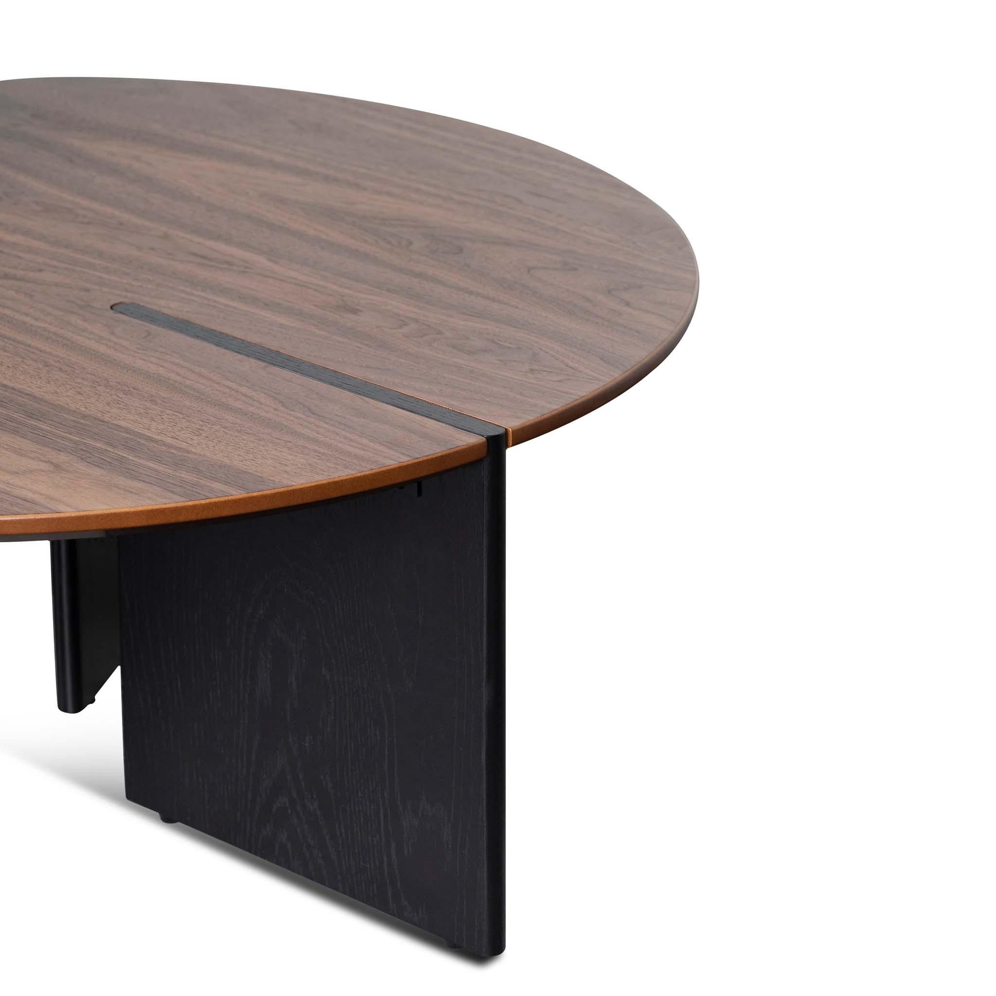 CCF8059-KD-CF8060-KD Nest of Light Walnut Coffee Table - Black Legs - Furniture Castle
