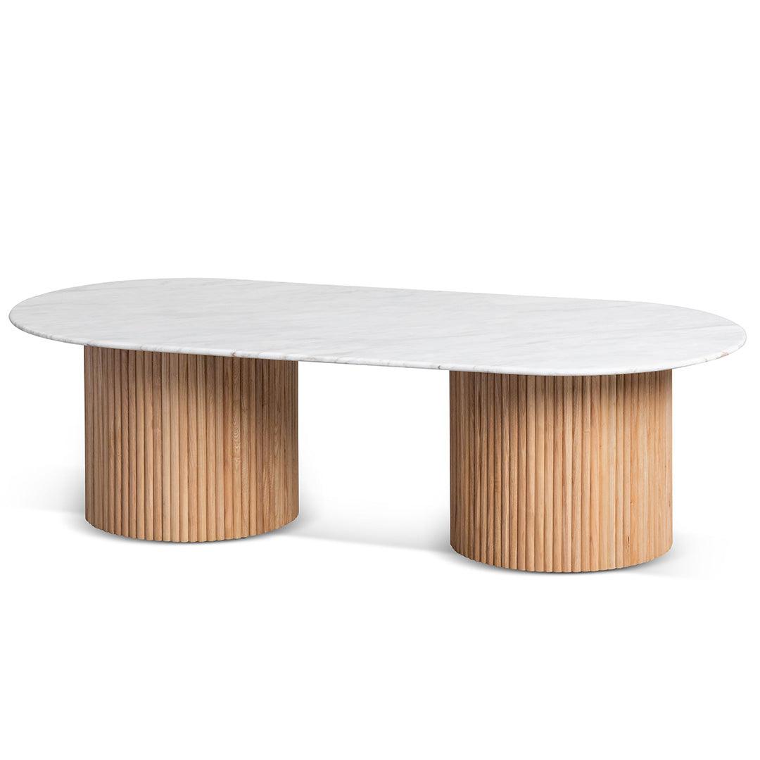 CCF8269-DW 1.3m Marble Top Oval Coffee Table - Natural - Furniture Castle
