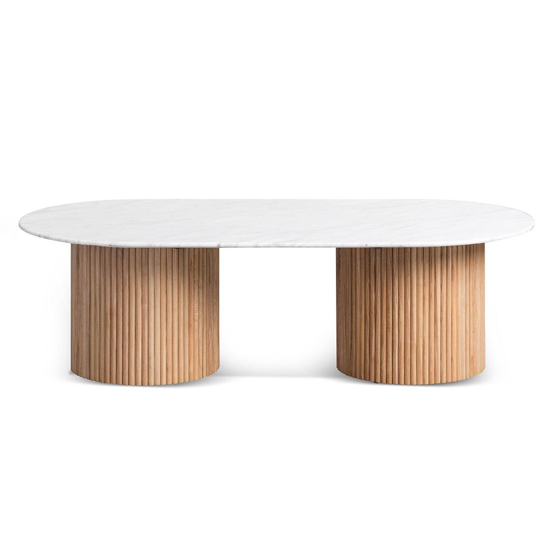 CCF8269-DW 1.3m Marble Top Oval Coffee Table - Natural - Furniture Castle