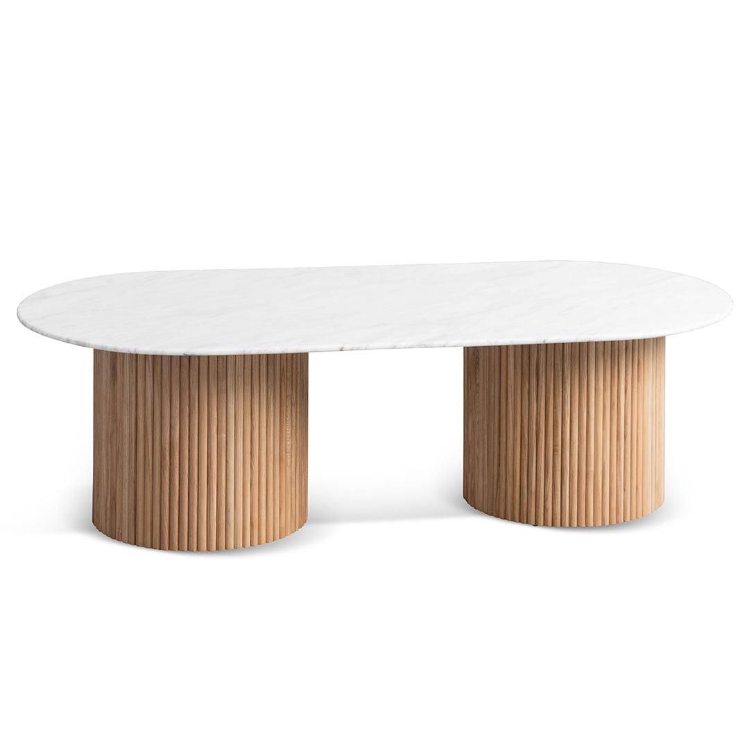 CCF8269-DW 1.3m Marble Top Oval Coffee Table - Natural - Furniture Castle