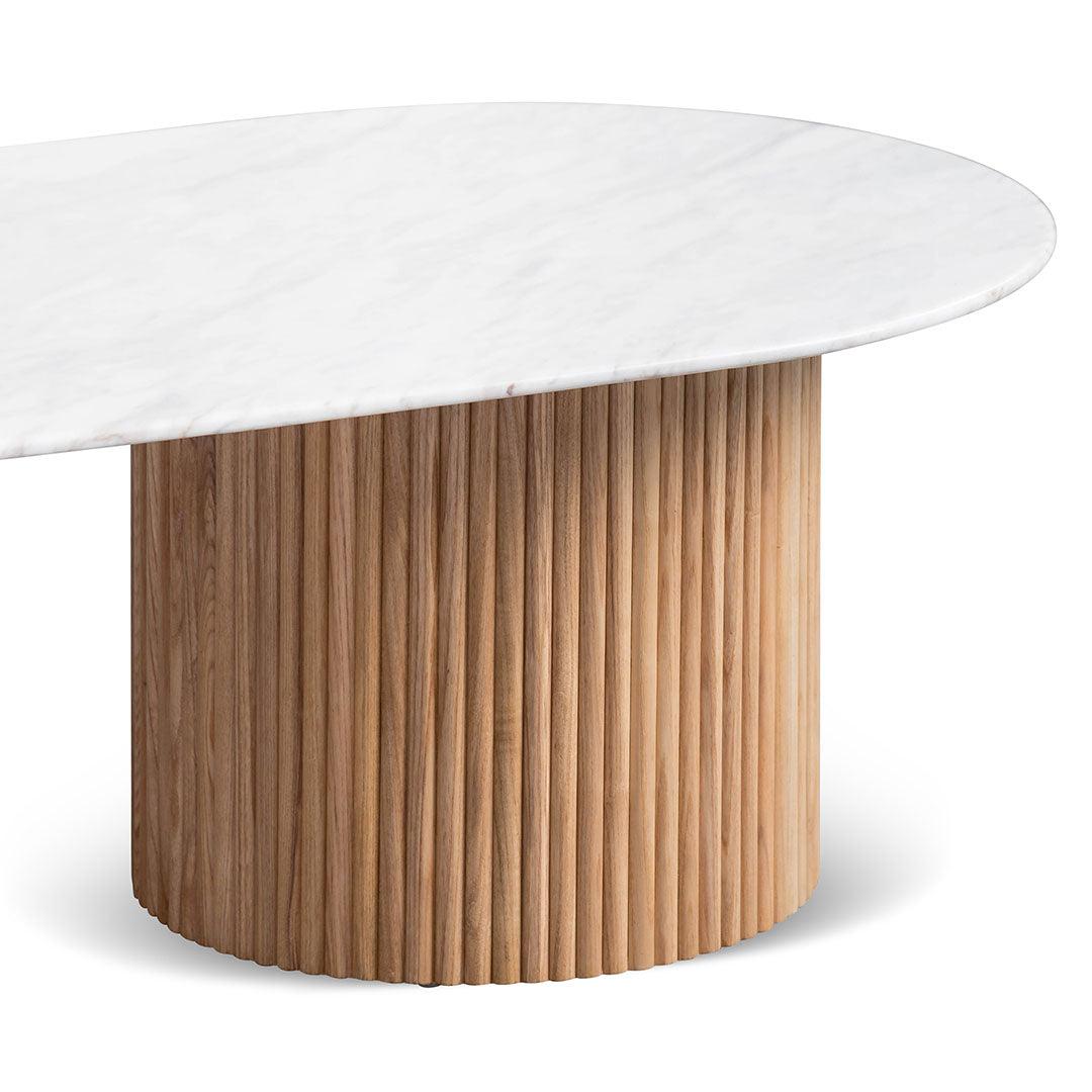 CCF8269-DW 1.3m Marble Top Oval Coffee Table - Natural - Furniture Castle