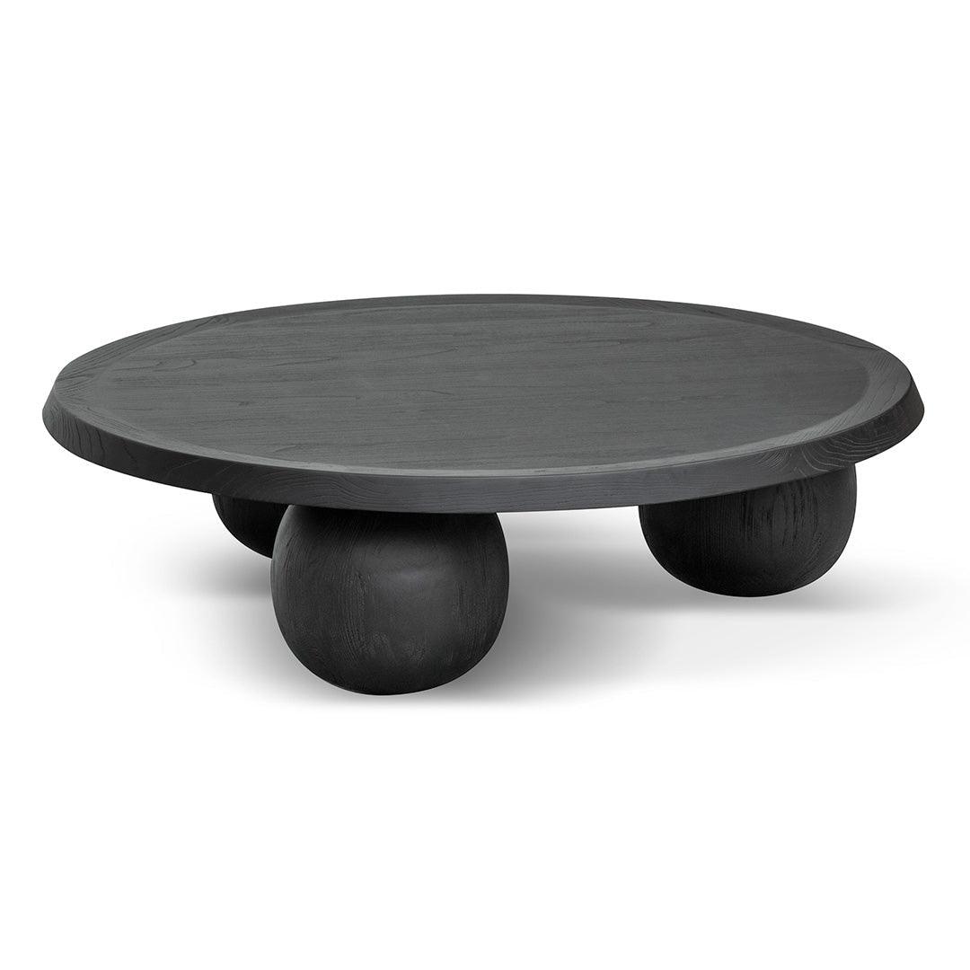 CCF8283-NI 100cm Elm Ball Coffee Table - Full Black - Furniture Castle
