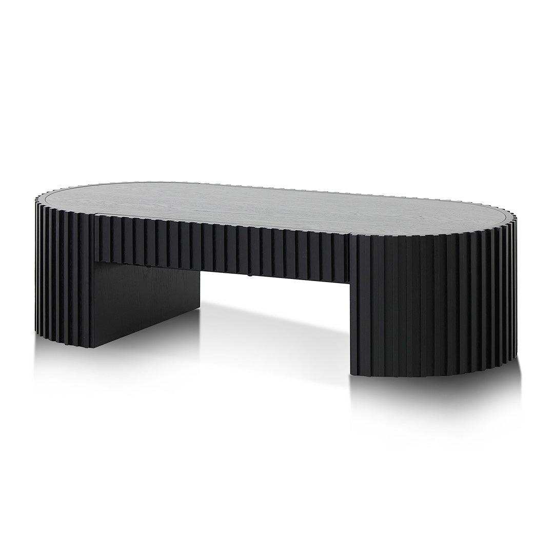 CCF8489-CN 1.3m Oval Coffee Table - Full Black Oak - Furniture Castle