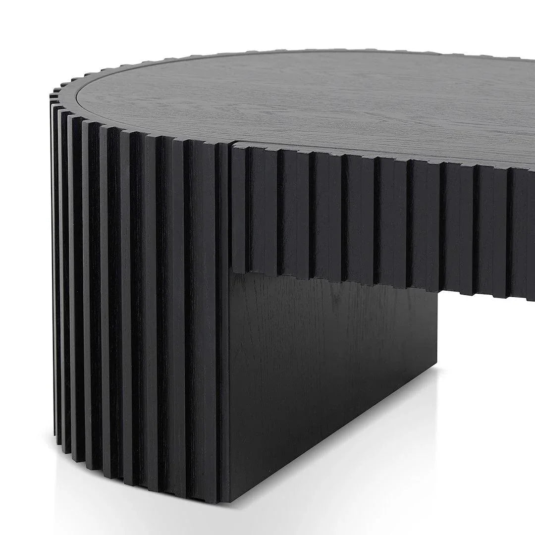 CCF8489-CN 1.3m Oval Coffee Table - Full Black Oak - Furniture Castle