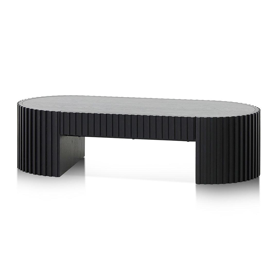 CCF8489-CN 1.3m Oval Coffee Table - Full Black Oak - Furniture Castle