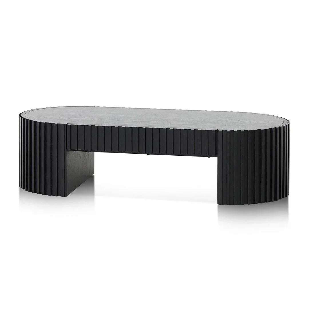 CCF8489-CN 1.3m Oval Coffee Table - Full Black Oak - Furniture Castle