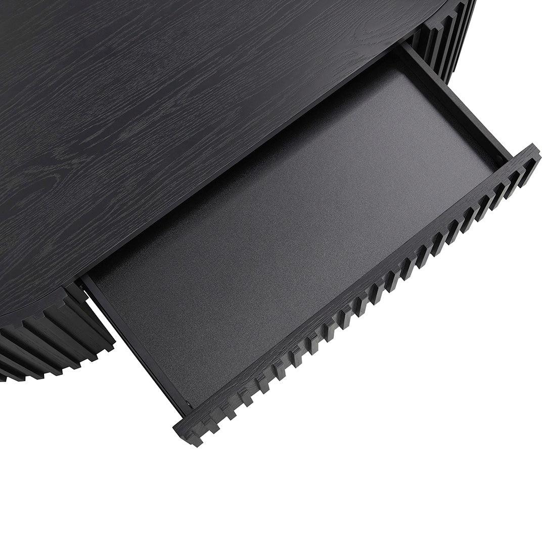 CCF8489-CN 1.3m Oval Coffee Table - Full Black Oak - Furniture Castle