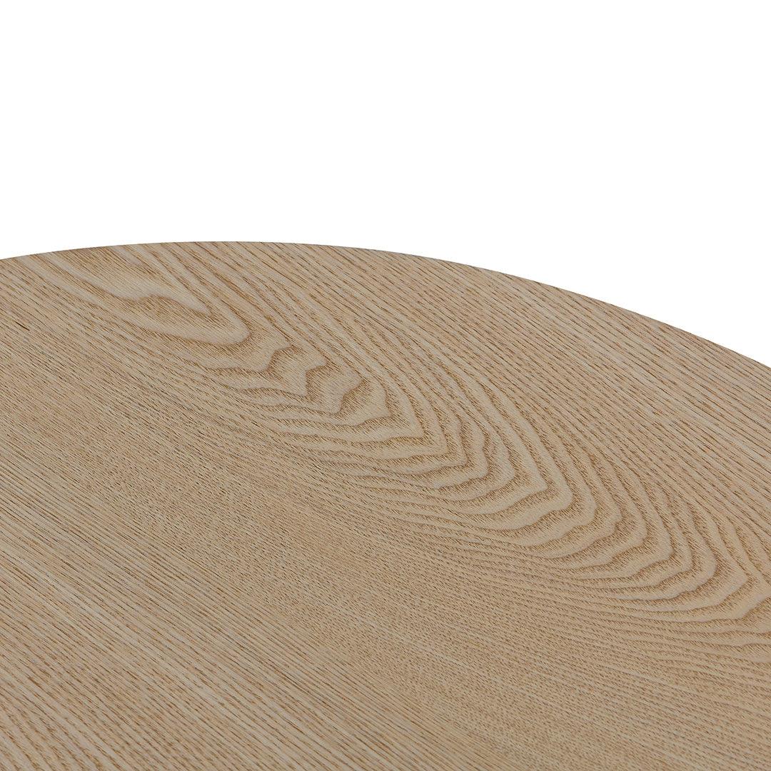 CCF8496-SD 80cm Round Natural Coffee Table - White - Furniture Castle