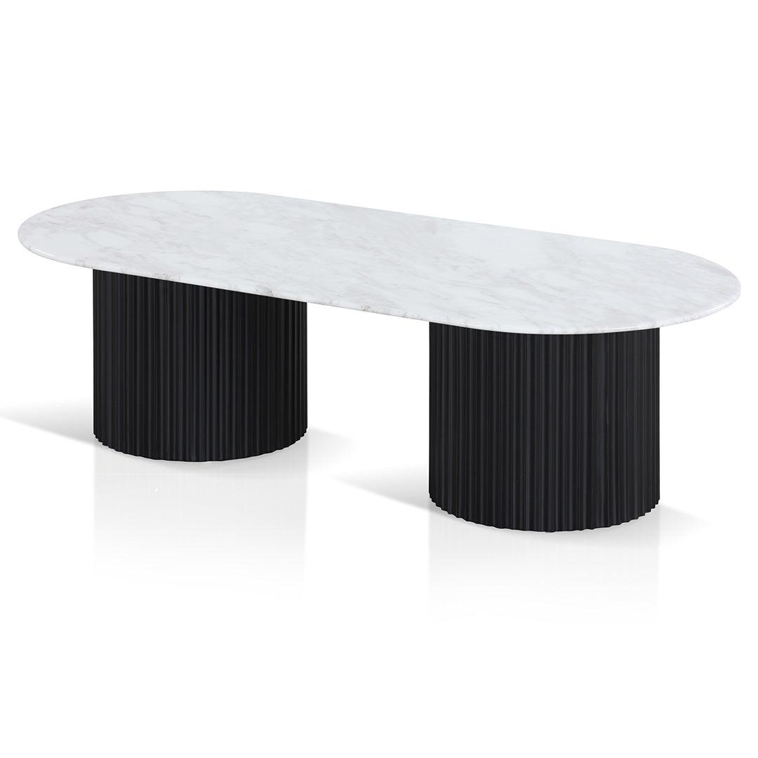 CCF8582-DW 1.3m Marble Coffee Table - Black - Furniture Castle