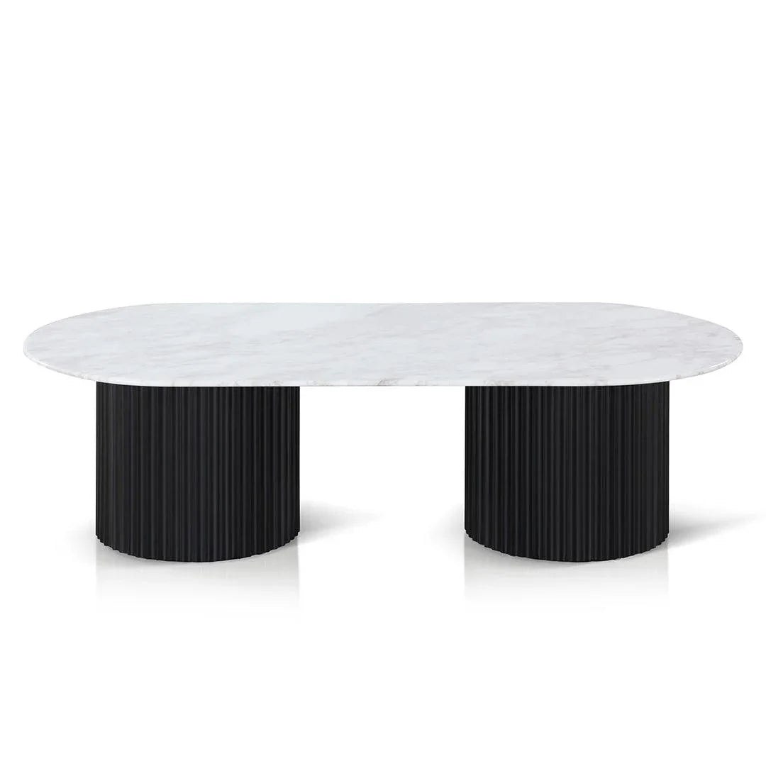 CCF8582-DW 1.3m Marble Coffee Table - Black - Furniture Castle