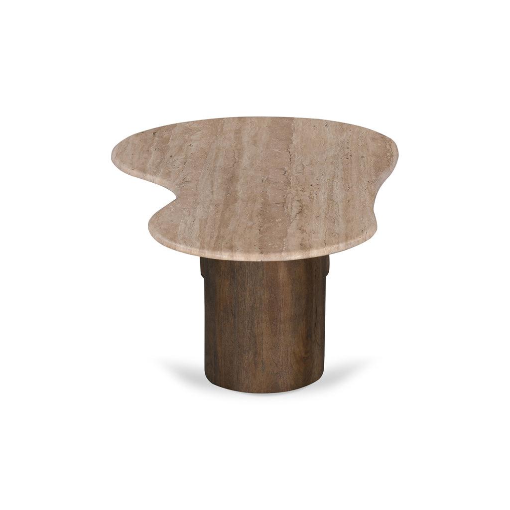 CCF8715-RB 1.2m Travertine Top Coffee Table - Walnut - Furniture Castle