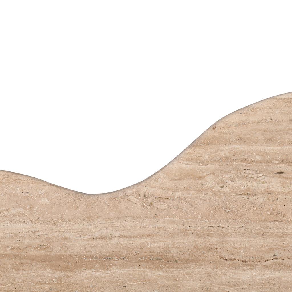CCF8715-RB 1.2m Travertine Top Coffee Table - Walnut - Furniture Castle