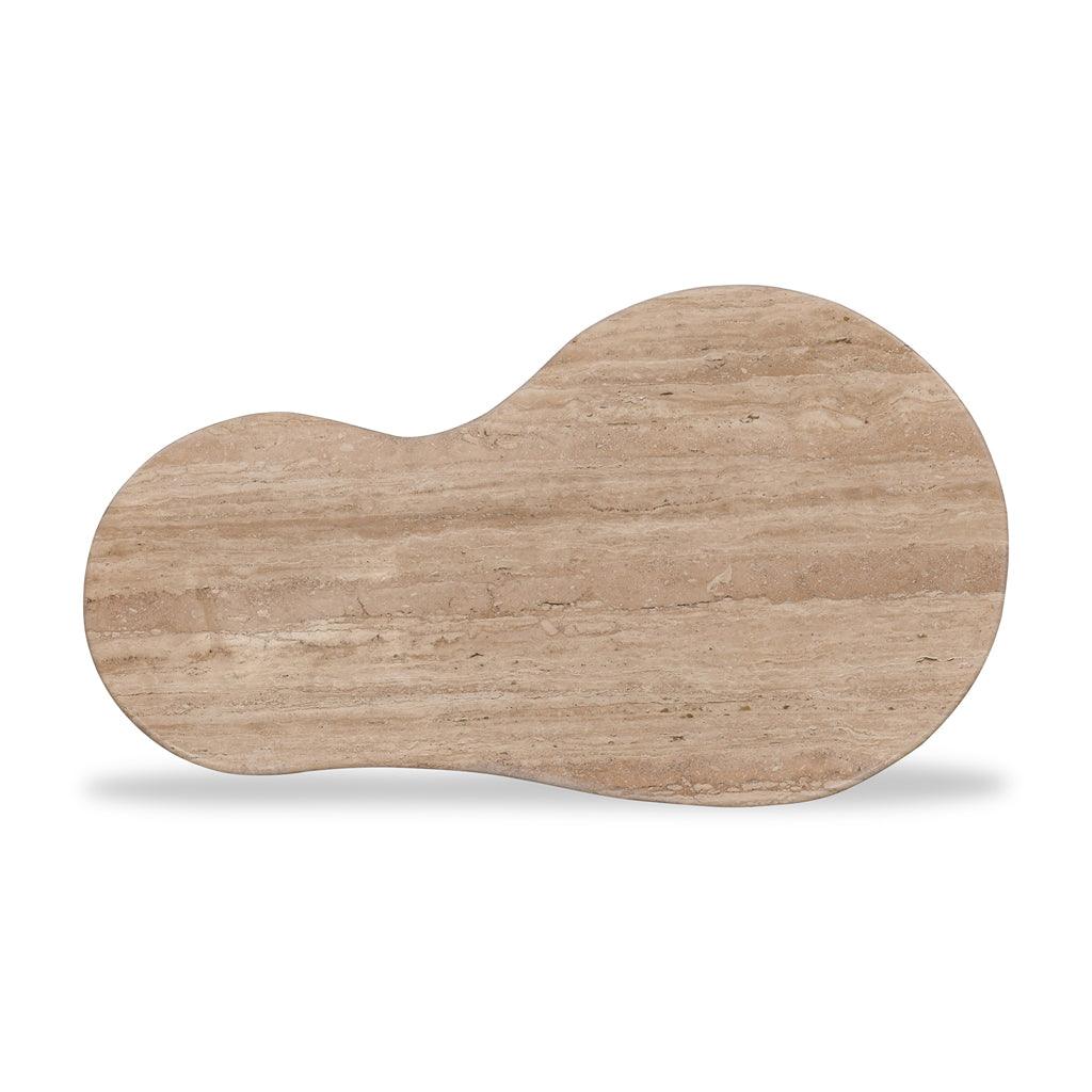 CCF8715-RB 1.2m Travertine Top Coffee Table - Walnut - Furniture Castle