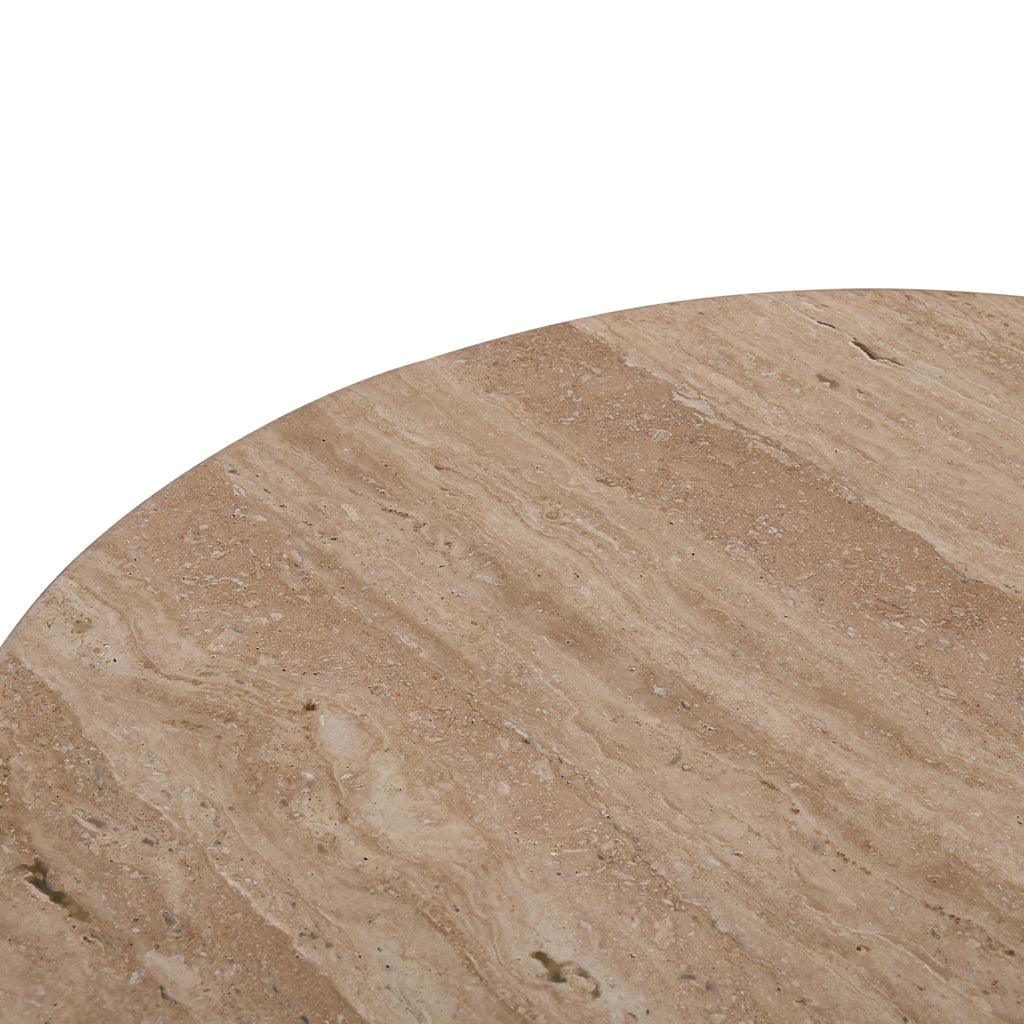 CCF8715-RB 1.2m Travertine Top Coffee Table - Walnut - Furniture Castle