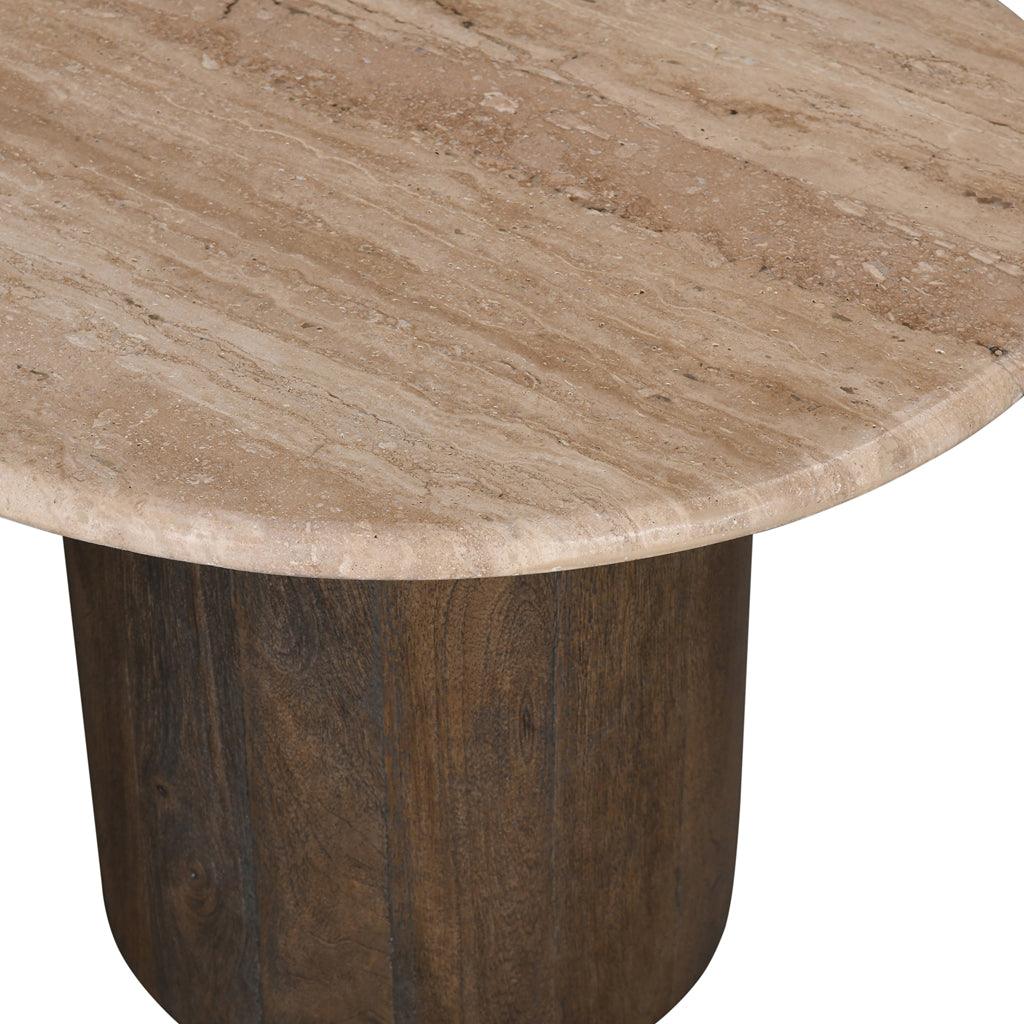 CCF8715-RB 1.2m Travertine Top Coffee Table - Walnut - Furniture Castle