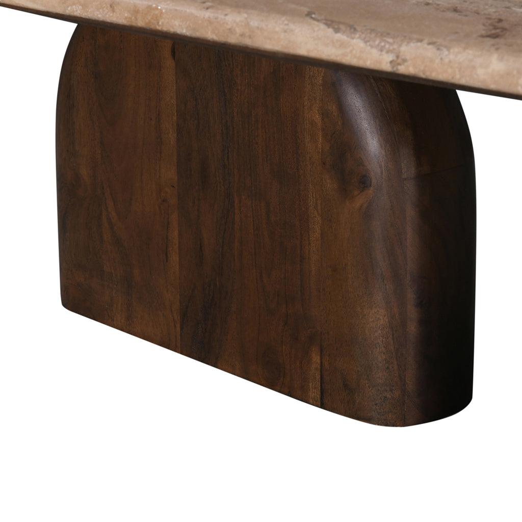 CCF8716-RB 1.2m Travertine Top Oval Coffee Table - Walnut - Furniture Castle