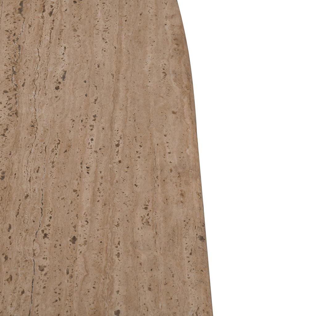 CCF8716-RB 1.2m Travertine Top Oval Coffee Table - Walnut - Furniture Castle