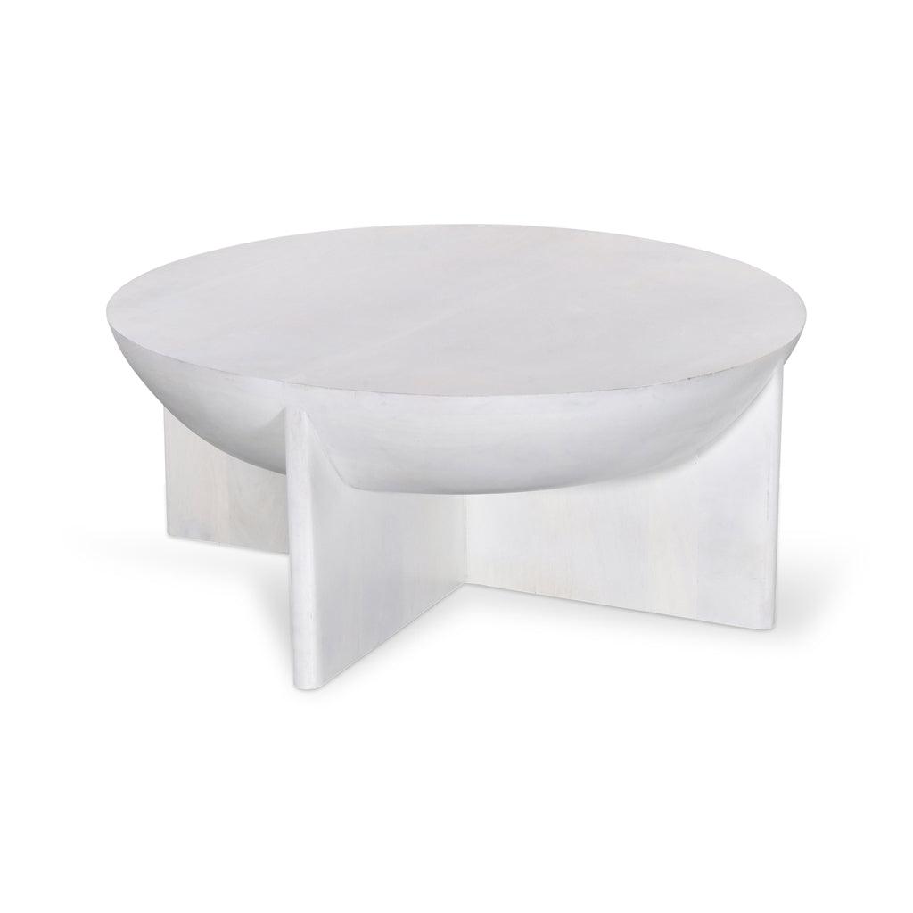 CCF8726-RB 90cm Round Coffee Table - Cafe White - Furniture Castle