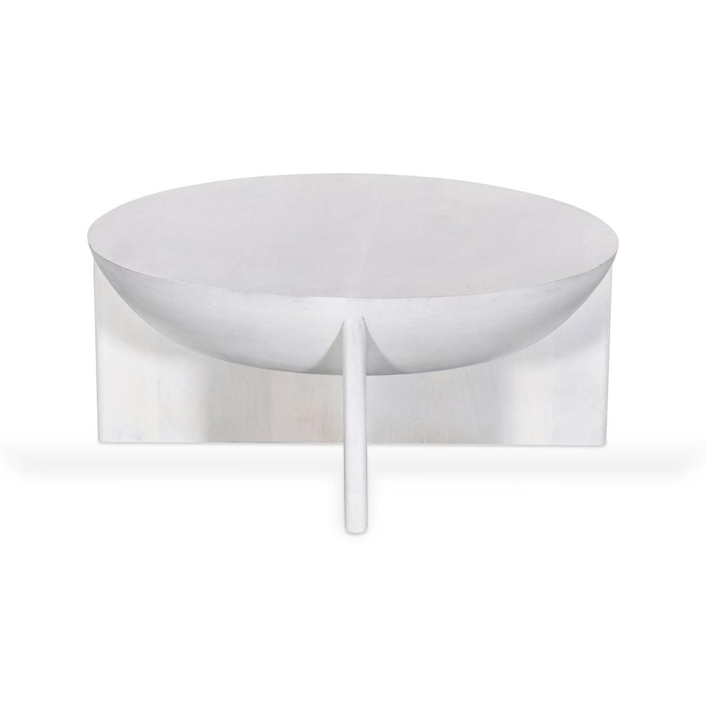CCF8726-RB 90cm Round Coffee Table - Cafe White - Furniture Castle